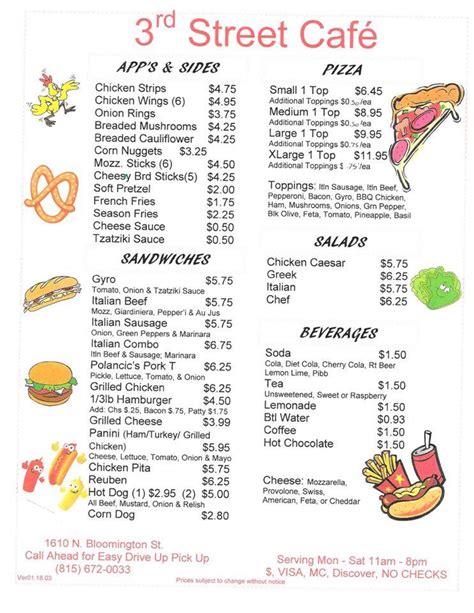3rd street cafe menu May 3, 2018 | by Lizzy Hardison